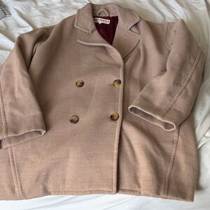 Free People Women's Classic Brown Peacoat